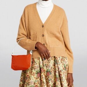 LONGCHAMP Small Leather-Trimmed Le Pliage Re-Play Shoulder Bag Orange/Tan